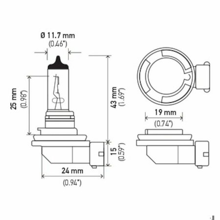 HELLA Bulb H11B 12V 55W Pg, H11B H11B